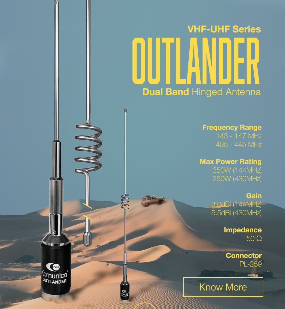KOMUNICA OUTLANDER superwytrzymała antena VHF/UHF długość 90cm np. do OFF-ROAD