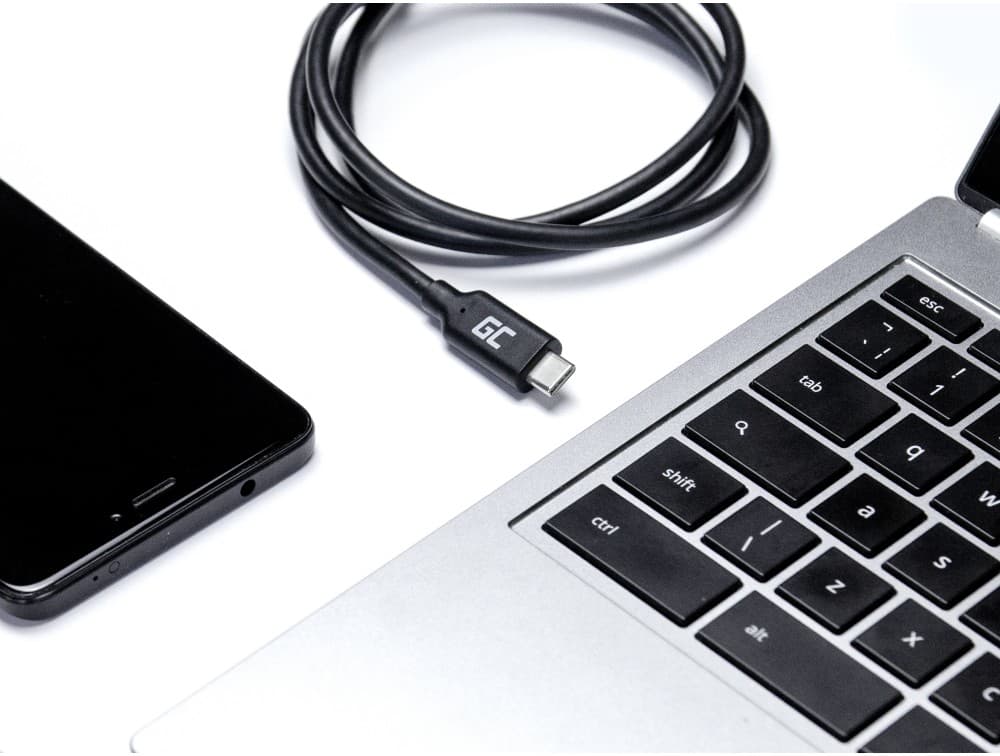 Kabel przewód zasilający USB-C 3.1 100cm Power Delivery 100W 10Gbps SUPERJAKOŚĆ Green Cell KAB38
