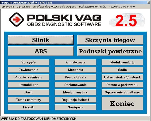 Polski interfejs diagnostyczny OBD-II VAG KKL USB / kabel do komputera PC do Volkswagen Audi Seat Skoda - Łódź, Zbąszyńska 2