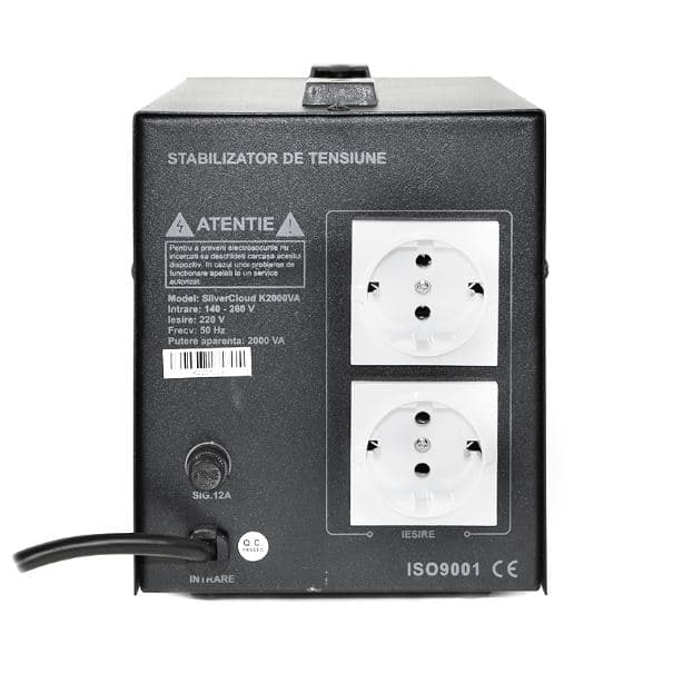SilverCloud K2000 automatyczny stabilizator napięcia 2000VA 1200W AVR 230V