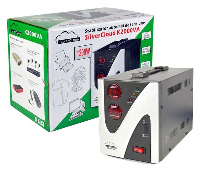 SilverCloud K2000 automatyczny stabilizator napięcia 2000VA 1200W AVR 230V