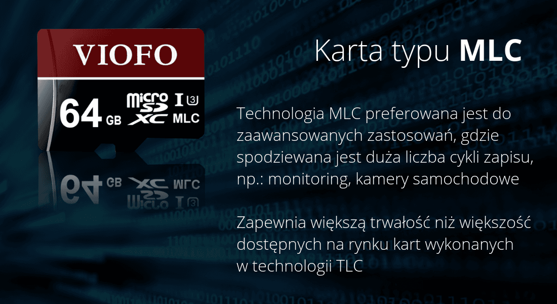 Oryginalna karta pamięci VIOFO micro SD 64GB MLC U3 np. do kamery samochodowej