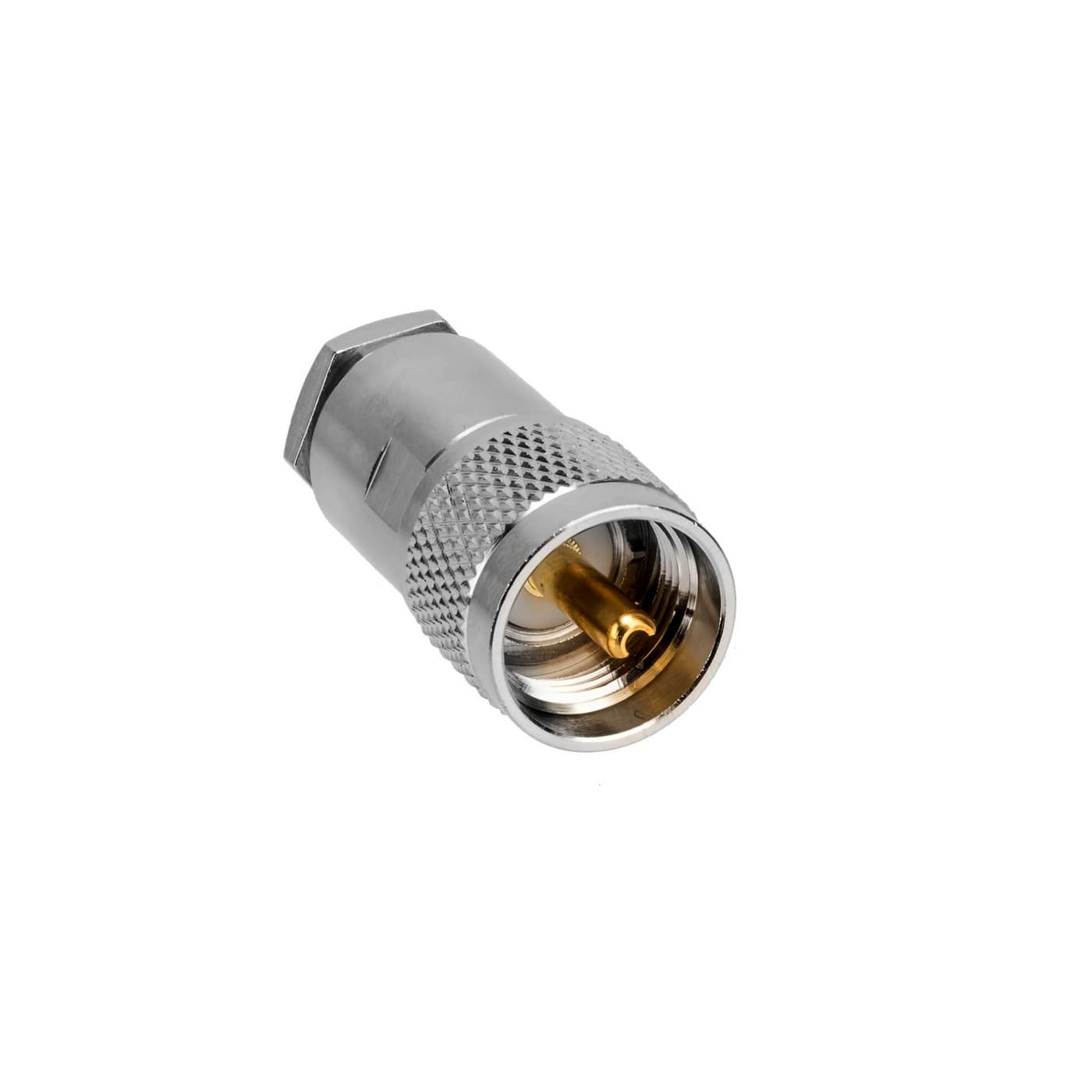 Wtyk UC-1 skręcany PL-259/6 PTFE/Gold RADIORA - złącze klampowane na przewód np. RG-58, RF-5, H-155, HyperFlex 5 itp.