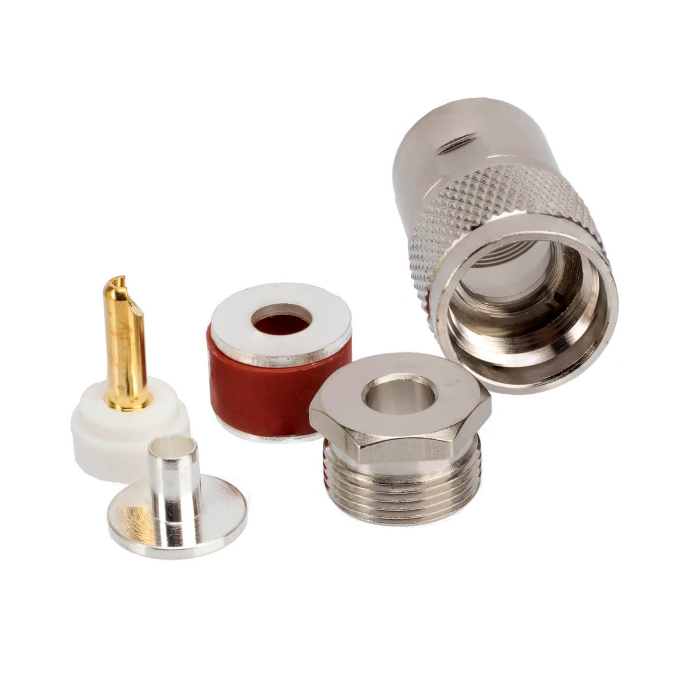 Wtyk UC-1 skręcany PL-259/6 PTFE/Gold RADIORA - złącze klampowane na przewód np. RG-58, RF-5, H-155, HyperFlex 5 itp.
