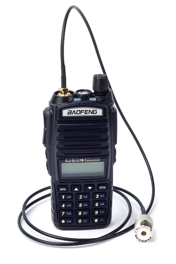 Adapter na kablu 50cm przejściówka SMA-F (żeńskie) / UHF do UC-1 np. do Baofeng UV-5R, UV-82 - RADIORA PTFE/Gold