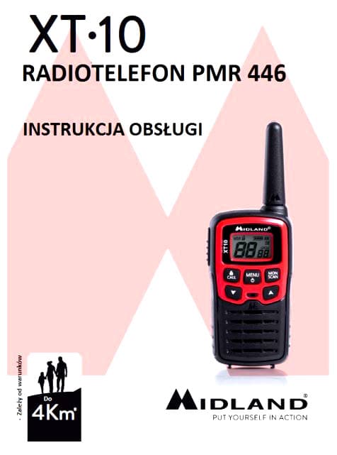 Midland XT-10 kpl [2szt.] krótkofalówki PMR bez zezwoleń, POLSKA DYSTRYBUCJA
