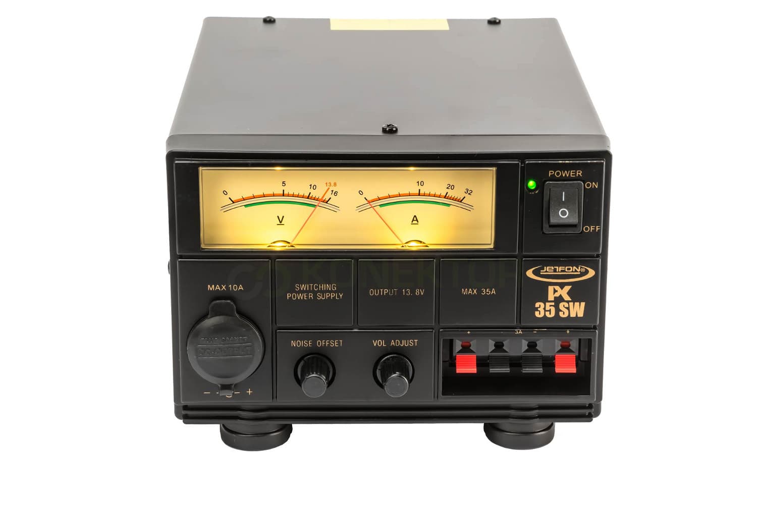 Jetfon PC-35-SW zasilacz impulsowy 35A wskaźniki V/A, regulacja napięcia 9-15V, solidna obudowa