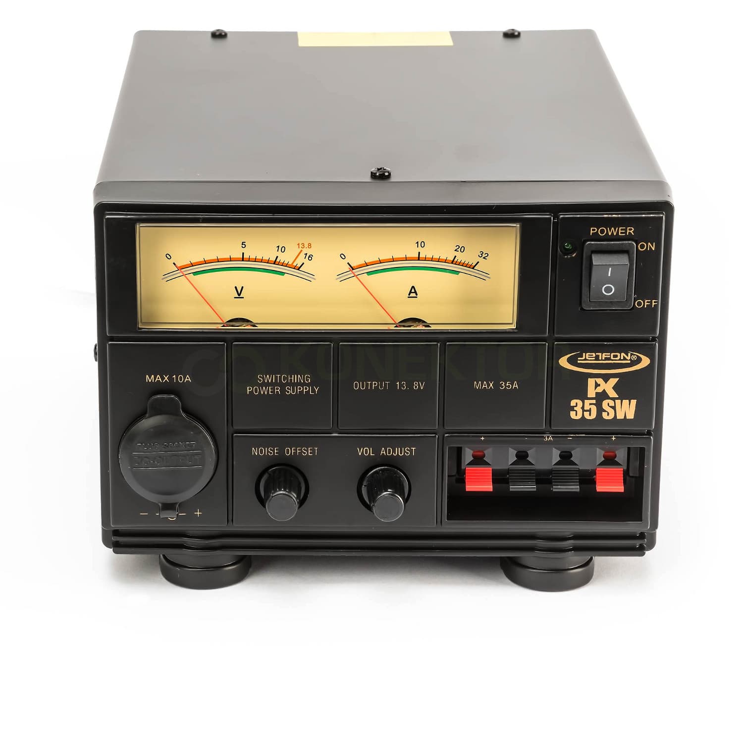 Jetfon PC-35-SW zasilacz impulsowy 35A wskaźniki V/A, regulacja napięcia 9-15V, solidna obudowa
