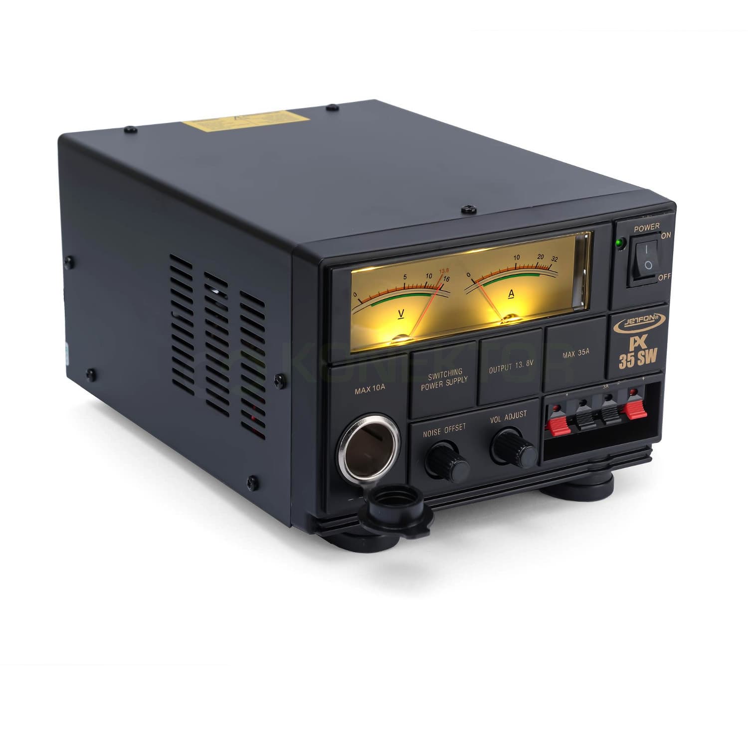 Jetfon PC-35-SW zasilacz impulsowy 35A wskaźniki V/A, regulacja napięcia 9-15V, solidna obudowa