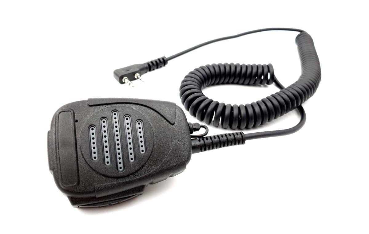 Mikrofonogłośnik oryginalny AnyTone AT-D868, AT-D878, także Midland, Wouxun, Baofeng, Kenwood 2-pin itp. ze złączem na głośnik zewnętrzny, klips
