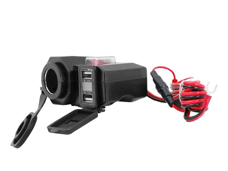 Ładowarka wodoszczelna 2x USB 5V + 12V np. do motocykl, quad