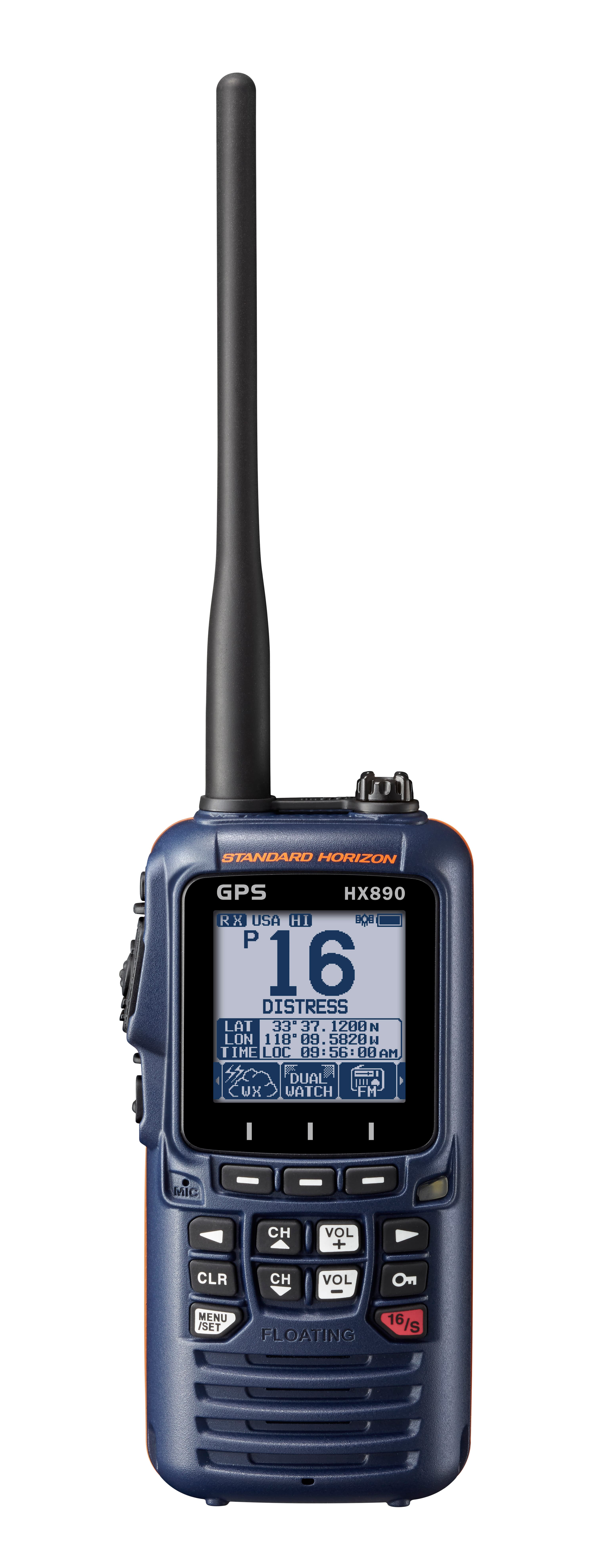 Standard Horizon HX-890E NAVY BLUE ręczny radiotelefon morski WODOODPORNY IPX8, pływający, moc 6W, DSC klasa H, GPS, ATIS - topowy model