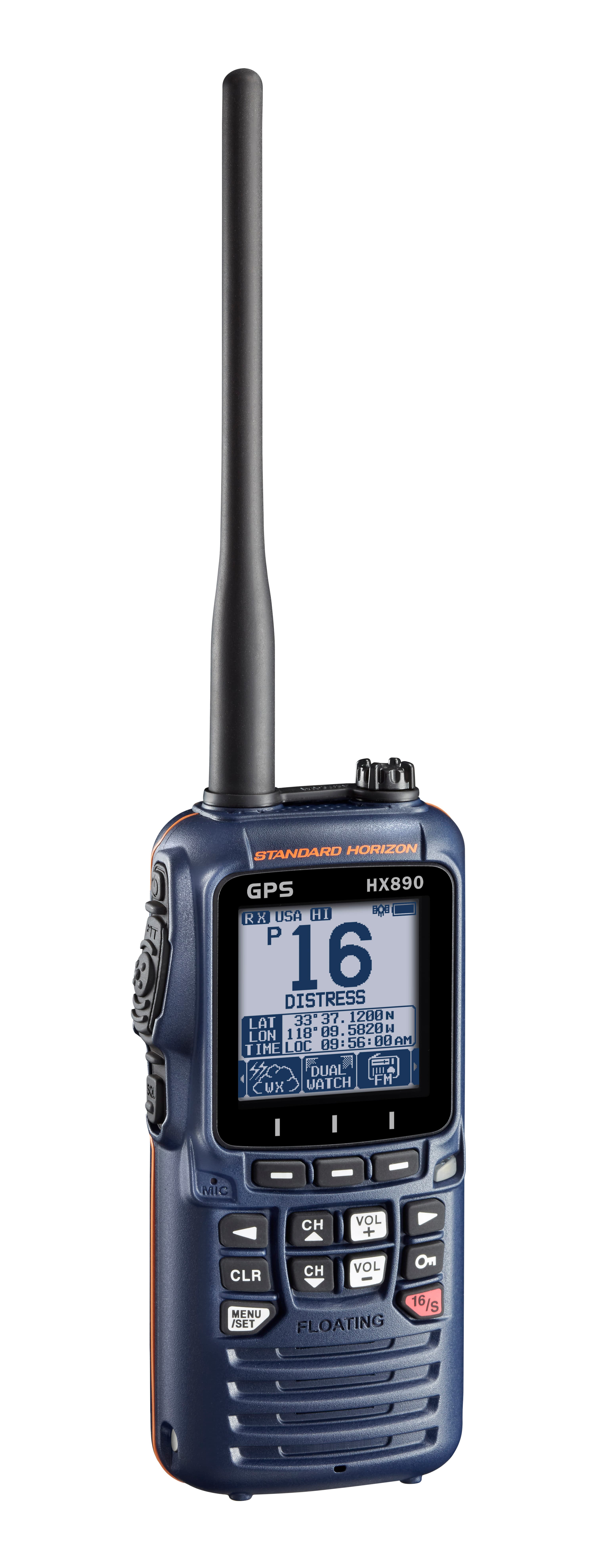 Standard Horizon HX-890E NAVY BLUE ręczny radiotelefon morski WODOODPORNY IPX8, pływający, moc 6W, DSC klasa H, GPS, ATIS - topowy model