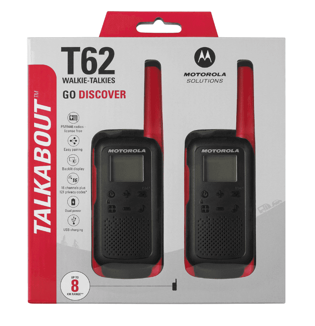 MOTOROLA T62 RED TALKABOUT TWINPACK zestaw 2szt. krótkofalówki PMR 16 kanałów bez zezwoleń  POLSKA DYSTRYBUCJA