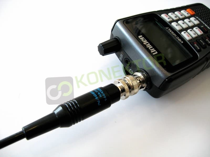 Adapter przejściówka BNC męskie - SMA-F (żeńskie) PTFE/Gold RADIORA np. skaner Uniden / antena od Baofeng UV-5R, UV-82 itp.