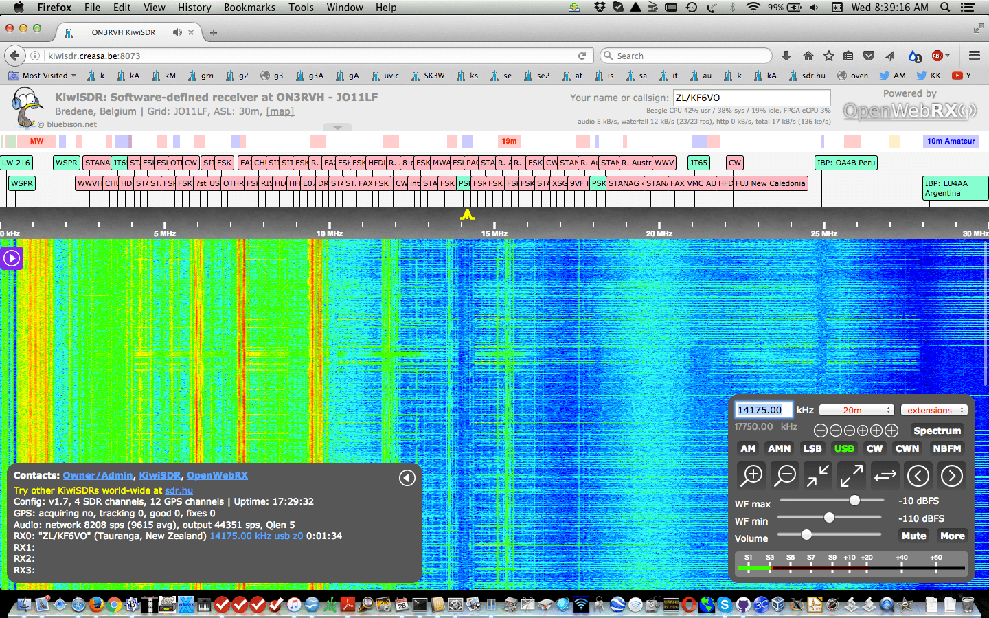 KiwiSDR odbiornik SDR wysokiej klasy 10 kHz - 30 MHz KF, odbiornik GPS