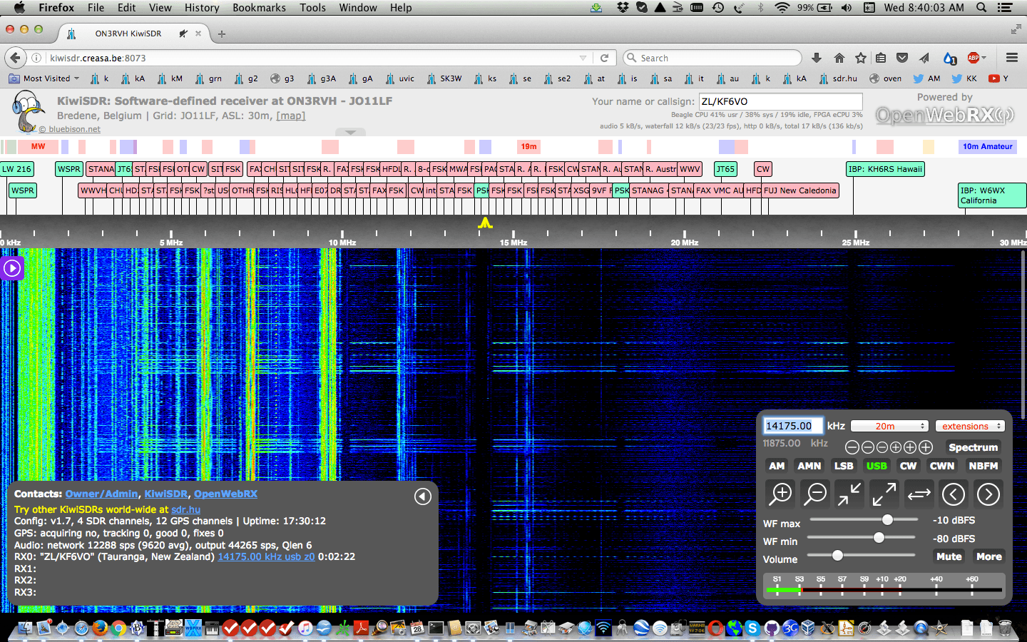 KiwiSDR odbiornik SDR wysokiej klasy 10 kHz - 30 MHz KF, odbiornik GPS