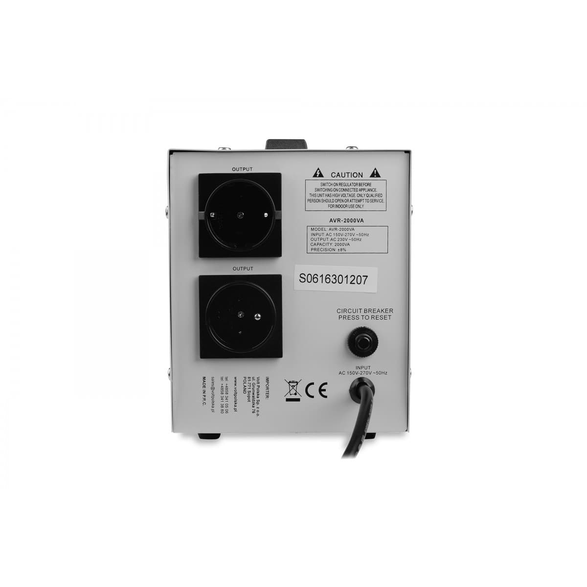 VOLT AVR 2000 automatyczny stabilizator napięcia 230 AVC 2000W