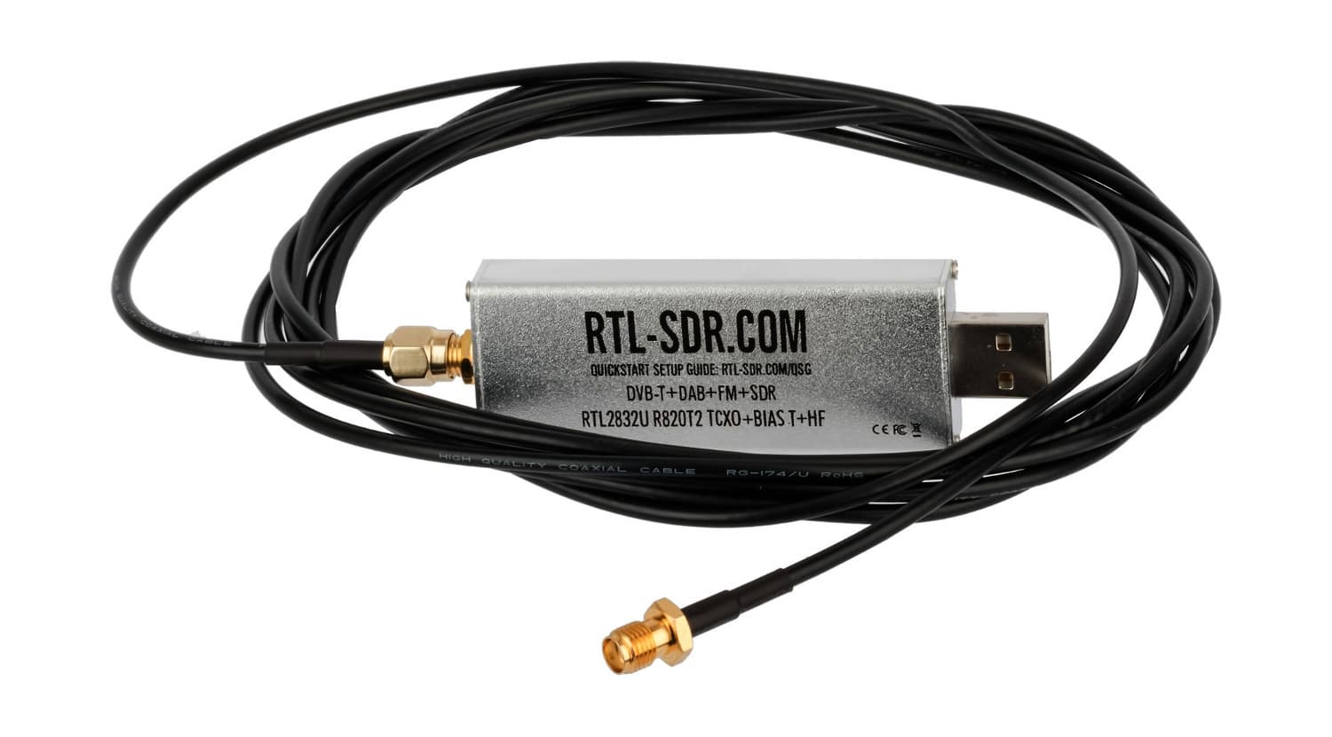 Przedłużacz 500cm wtyk SMA / gniazdo SMA cienki kabel RG-174 adapter - pigtail Radiora np. anten, Baofeng, Wouxun, Yaesu, Icom, TYT, RTL SDR itp.