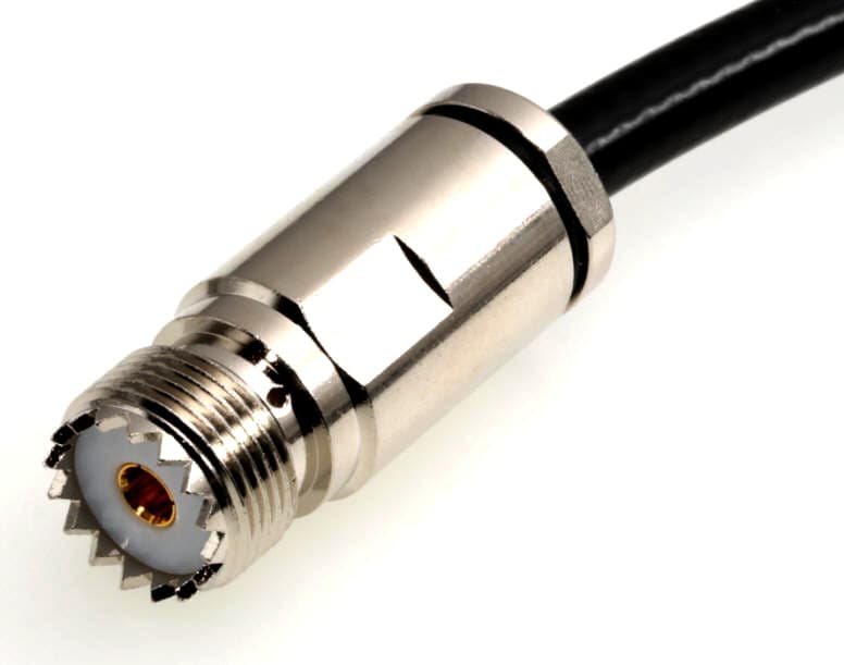Gniazdo UHF skręcane (do wtyku UC-1) na kabel RF-7, Aircell-7 itp. (gniazdo SO-239 na przewód) PTFE/GOLD # KONEKTOR PRO #