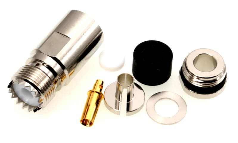 Gniazdo UHF skręcane (do wtyku UC-1) na kabel RF-7, Aircell-7 itp. (gniazdo SO-239 na przewód) PTFE/GOLD # KONEKTOR PRO #