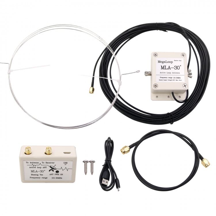 MegaLoop MLA-30+ antena pętlowa aktywna KF odbiór 500kHz-30MHz  - np. do SDR, RTL-SDR, odbiornik globalny, skaner odbiornik Uniden, AOR, Icom