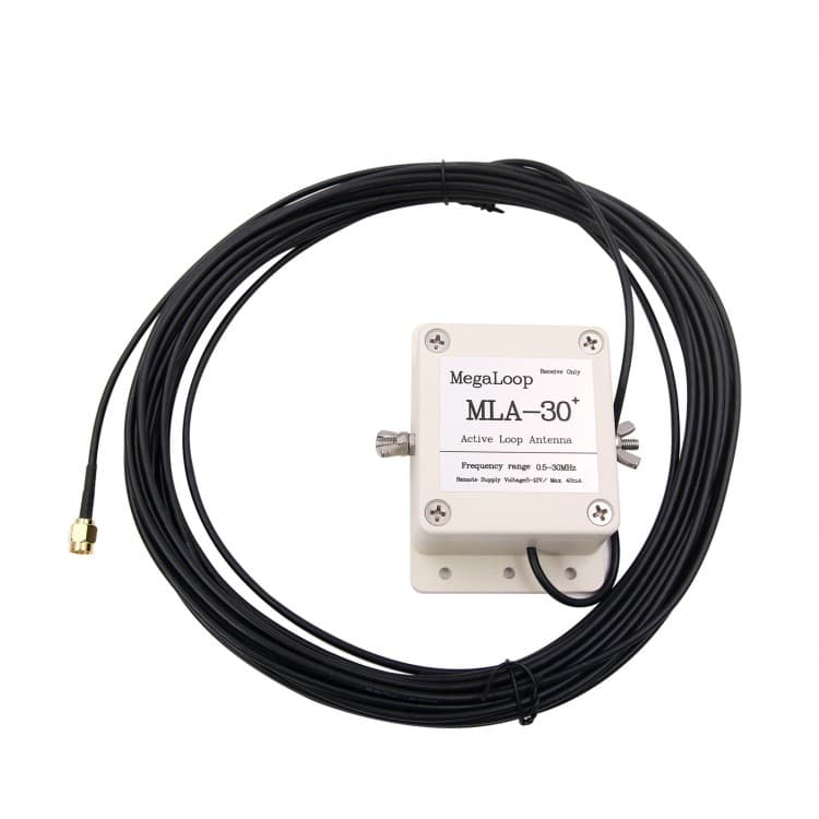MegaLoop MLA-30+ antena pętlowa aktywna KF odbiór 500kHz-30MHz  - np. do SDR, RTL-SDR, odbiornik globalny, skaner odbiornik Uniden, AOR, Icom