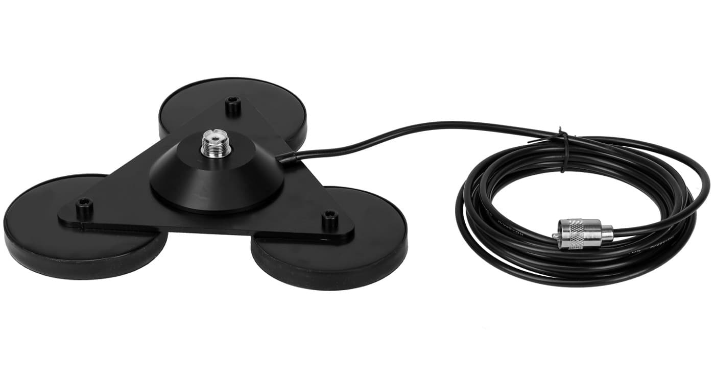 RADIORA TRIMAG mocna potrójna podstawa magnetyczna 23cm średnicy (3x 9cm) do anten CB, KF, VHF, UHF itp. (np. Sirio Turbo 5000, Performer 5000, SG 7900)
