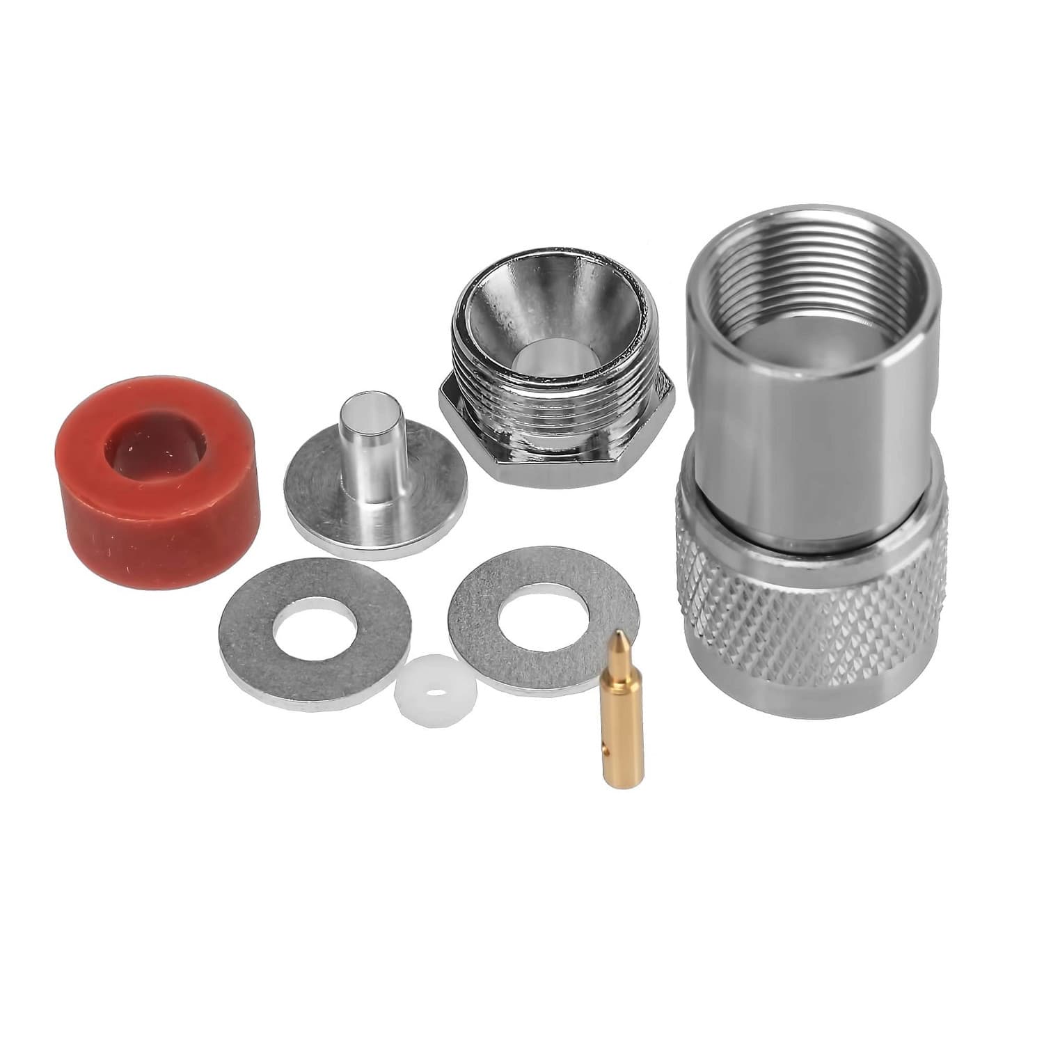 Wtyk N skręcany na przewód RF-5, H-155, HyperFlex 5, LMR 240 PTFE/Gold RADIORA