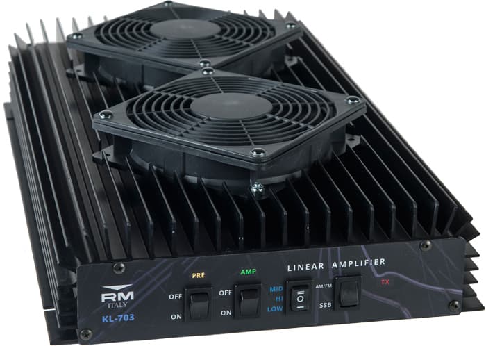 RM KL 703 wzmacniacz mocy 500W AM/FM/SSB 25-30MHz, aktywne chłodzenie - Made in Italy