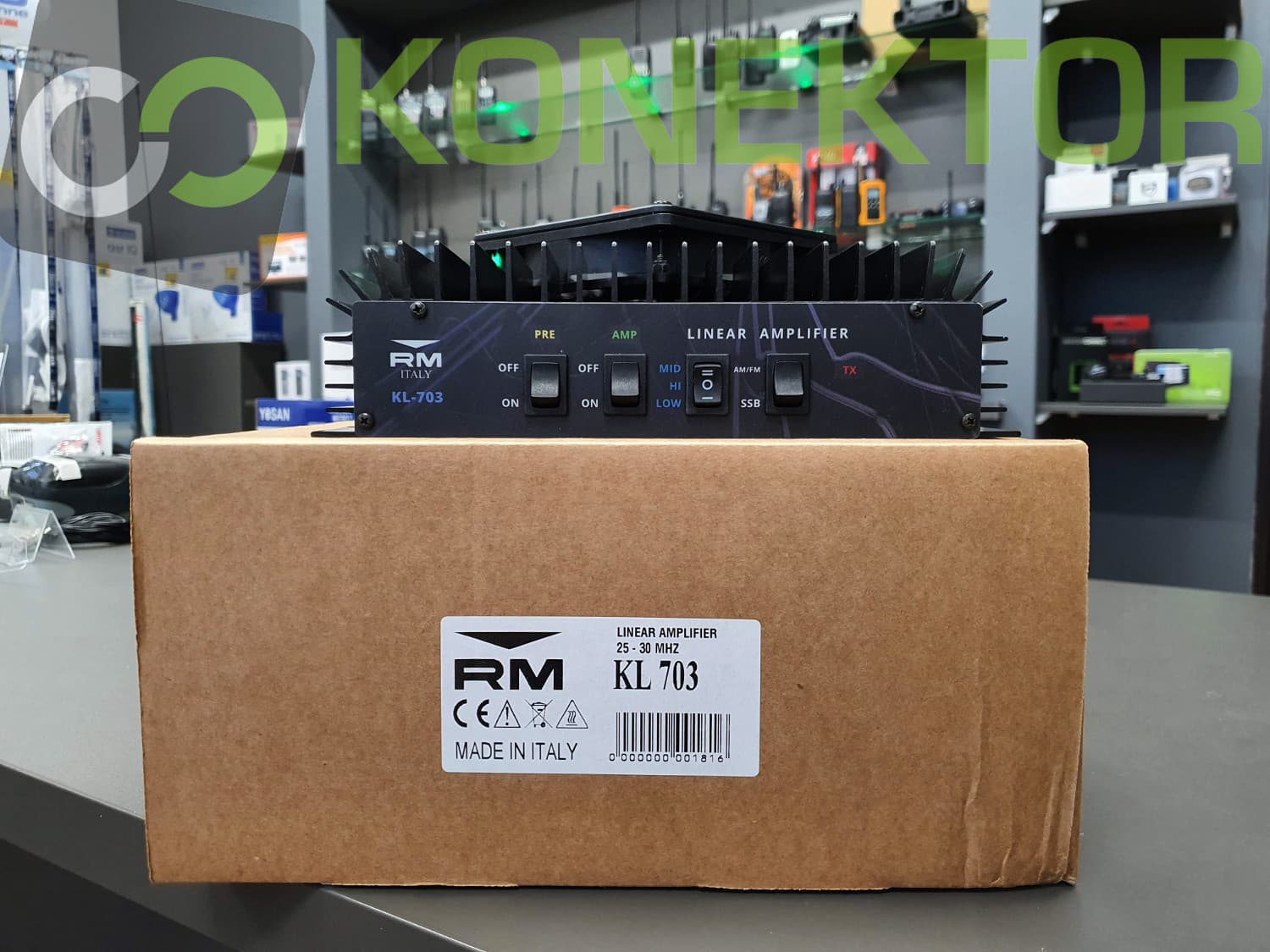 RM KL 703 wzmacniacz mocy 500W AM/FM/SSB 25-30MHz, aktywne chłodzenie - Made in Italy