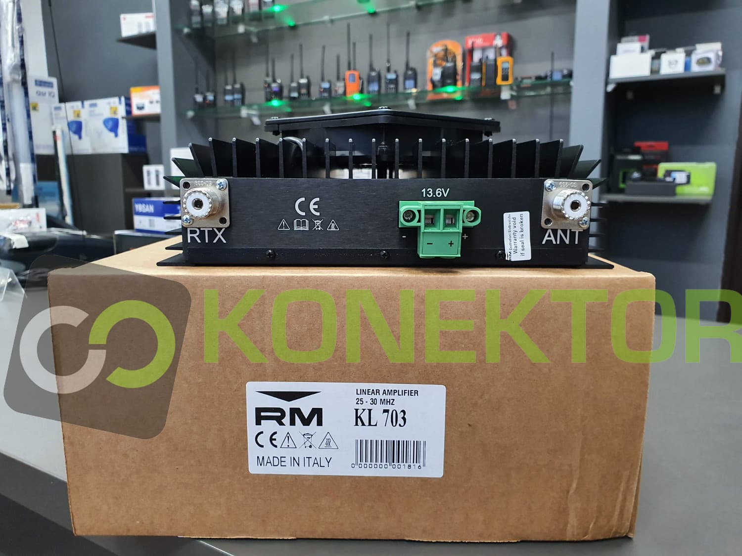RM KL 703 wzmacniacz mocy 500W AM/FM/SSB 25-30MHz, aktywne chłodzenie - Made in Italy