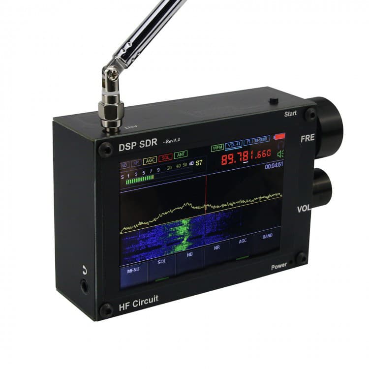 DSP SDR odbiornik eksperymentalny 50kHz-2GHz AM/FM/USB/LSB, RF Gain, SQ, NB, AGC, wyświetlacz dotykowy 3.5"