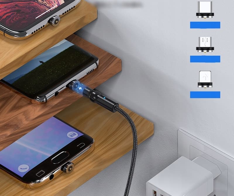 Wtyk kątowy obrotowy microUSB / USB-C / Lightning USB kabel połączeniowy 200cm nylonowy oplot np. do montażu Yanosik XS, GT, GTR oraz GTS - Łódź, Zbąszyńska 2