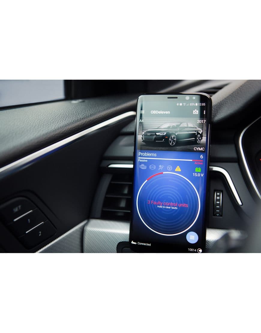Uchwyt w kratkę do smartfona OBD Eleven - magnetyczny Spigen Air Vent np. Volkswagen, Audi, Seat, Skoda