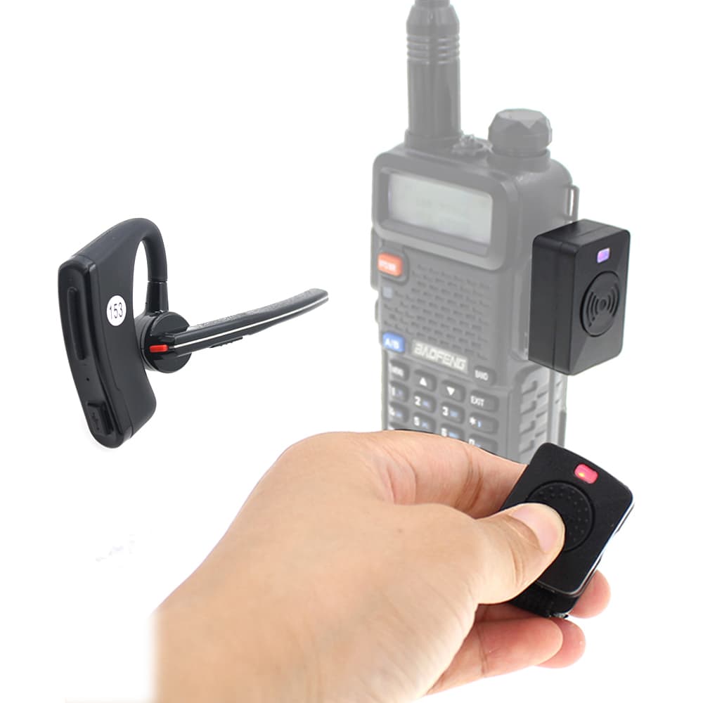 Mikrofonosłuchawka bluetooth do krótkofalówek 2-pin K np. Baofeng UV-5R, UV-82, TYT TH-UV88, Wouxun itp. zestaw słuchawkowy + przycisk PTT