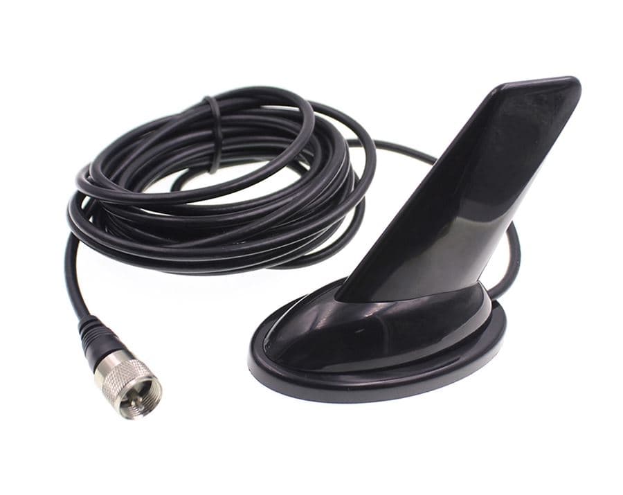 SHARK dyskretna antena VHF/UHF długość tylko 12cm, podstawa magnetyczna z kablem 5m, UC-1/SMA-F-/SMA-M/BNC/N