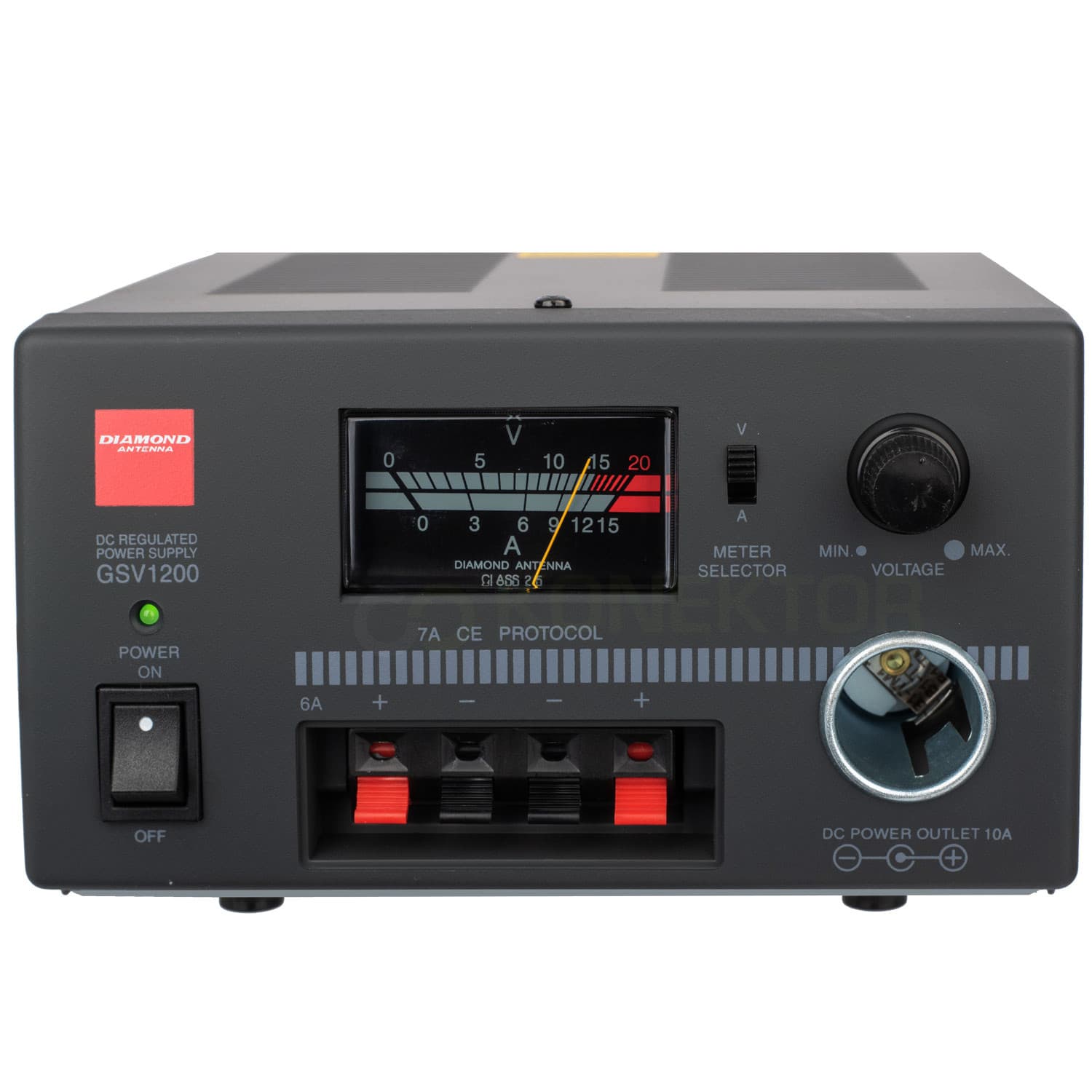 Zasilacz transformatorowy radiowy 15A DIAMOND GSV-1200 regulacja 1-15V (z blokadą napięcia 13,8V)