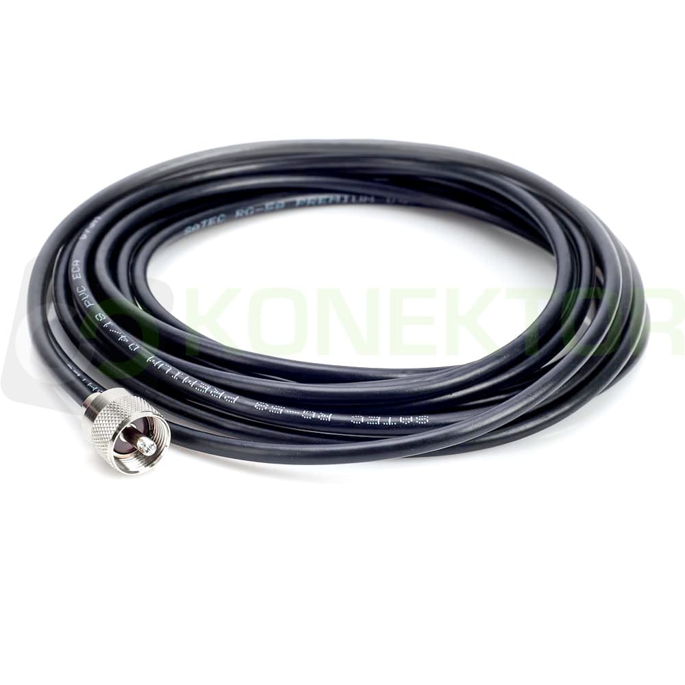 Kabel naprawczy do anteny CB 6 metrów RG58 SATEC + wtyk UC1 do radia