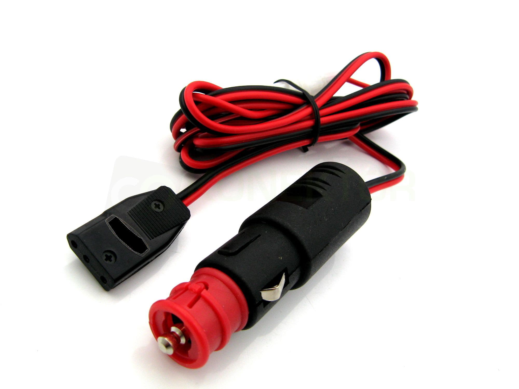Kabel zasilający 3-pin (produkcja Tajwan) + zalutowany wtyk do zapalniczki HEAVY DUTY 12/24V - do mocnego CB radia