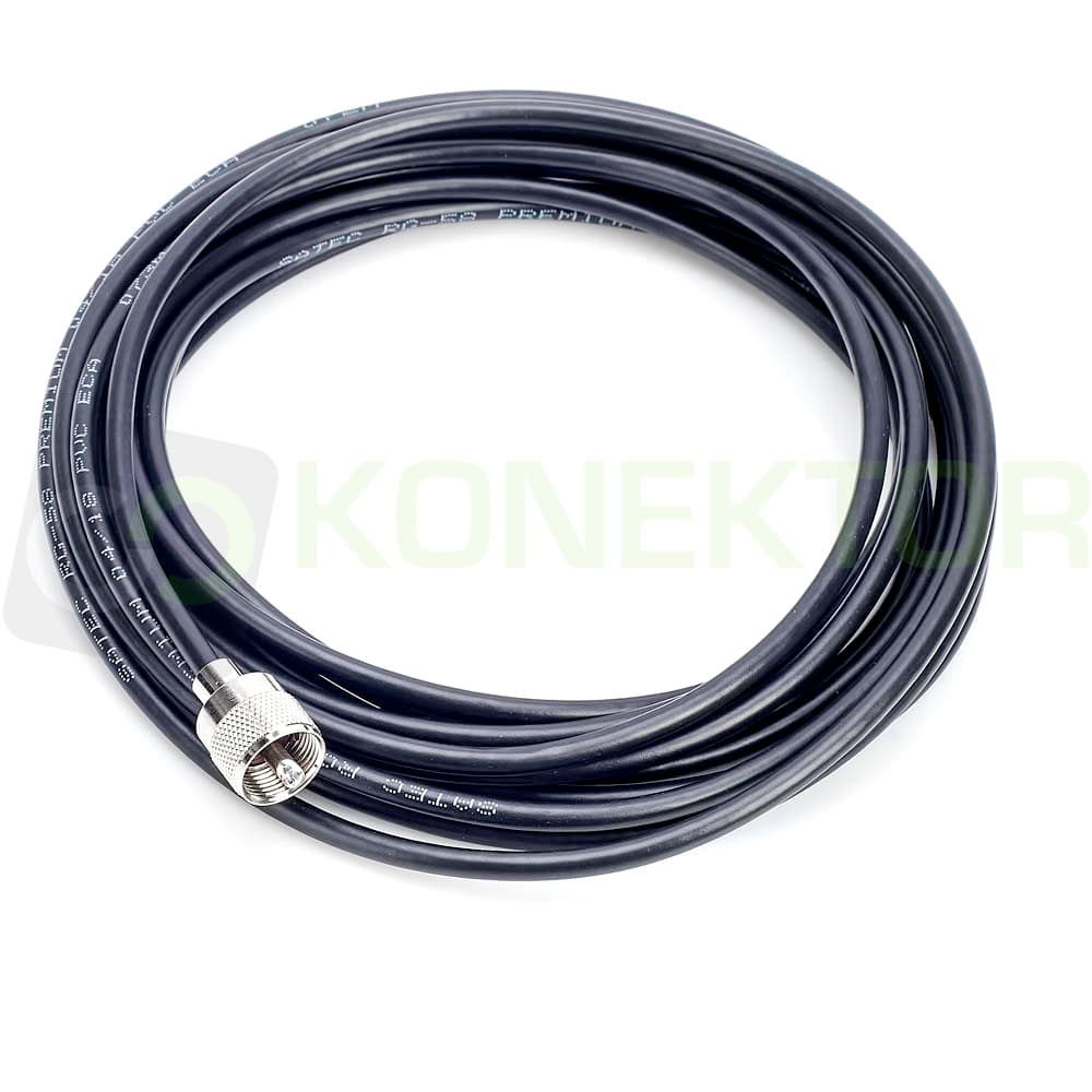 Kabel naprawczy do anteny CB 8 metrów RG58 SATEC + wtyk UC1 do radia