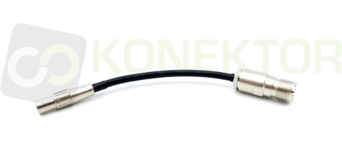 Pigtail wtyk F / gniazdo UHF (do wtyków UC-1) 10cm H-155 np. do SDR, skanerów