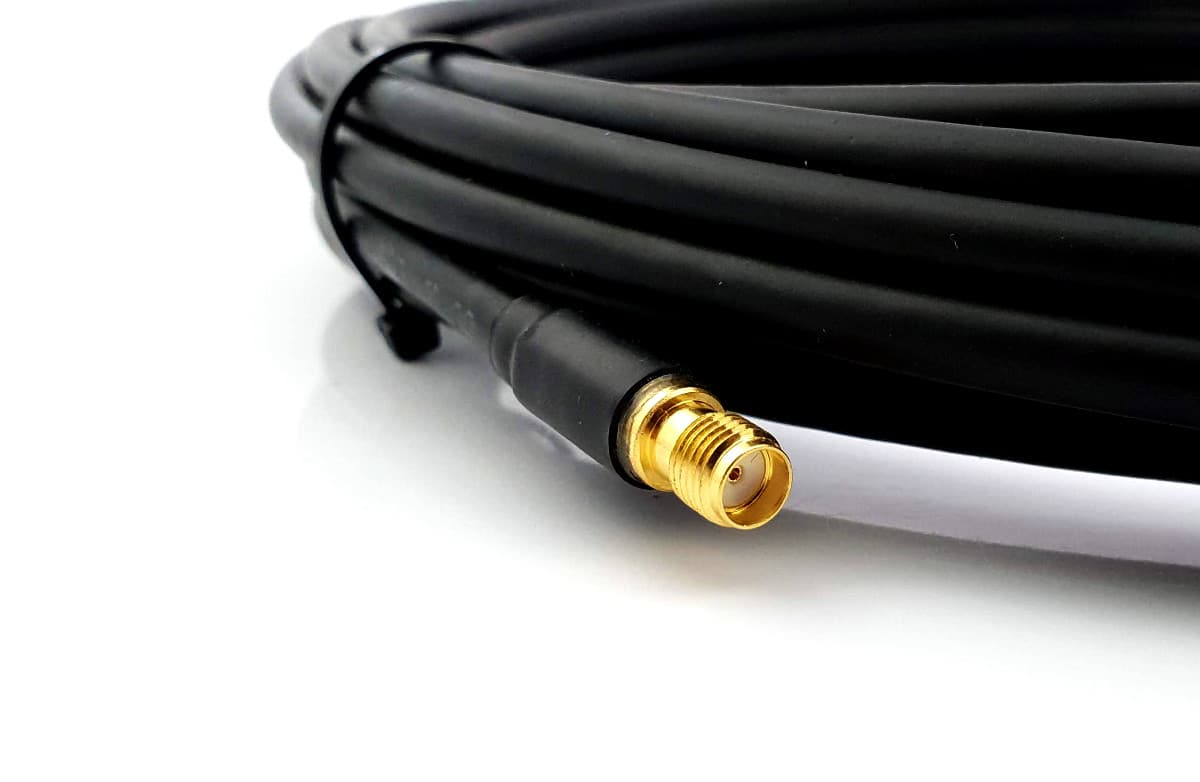 Kabel niskostratny RF-5 SATEC 15m + wtyk SMA + gniazdo SMA (okablowanie do radiotelefonów, skanerów, SDR, DVBT, LTE, WLAN itp.)