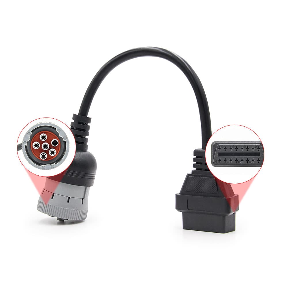 KABEL ADAPTER J1708 Cummins 6-pin diesel do OBD-2 16-pin przejściówka do aut ciężarowych i maszyn - Łódź, Zbąszyńska 2