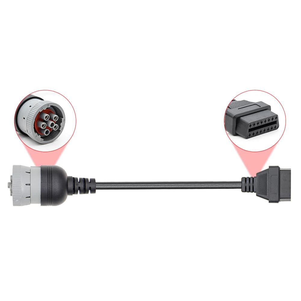 KABEL ADAPTER J1708 Cummins 6-pin diesel do OBD-2 16-pin przejściówka do aut ciężarowych i maszyn - Łódź, Zbąszyńska 2
