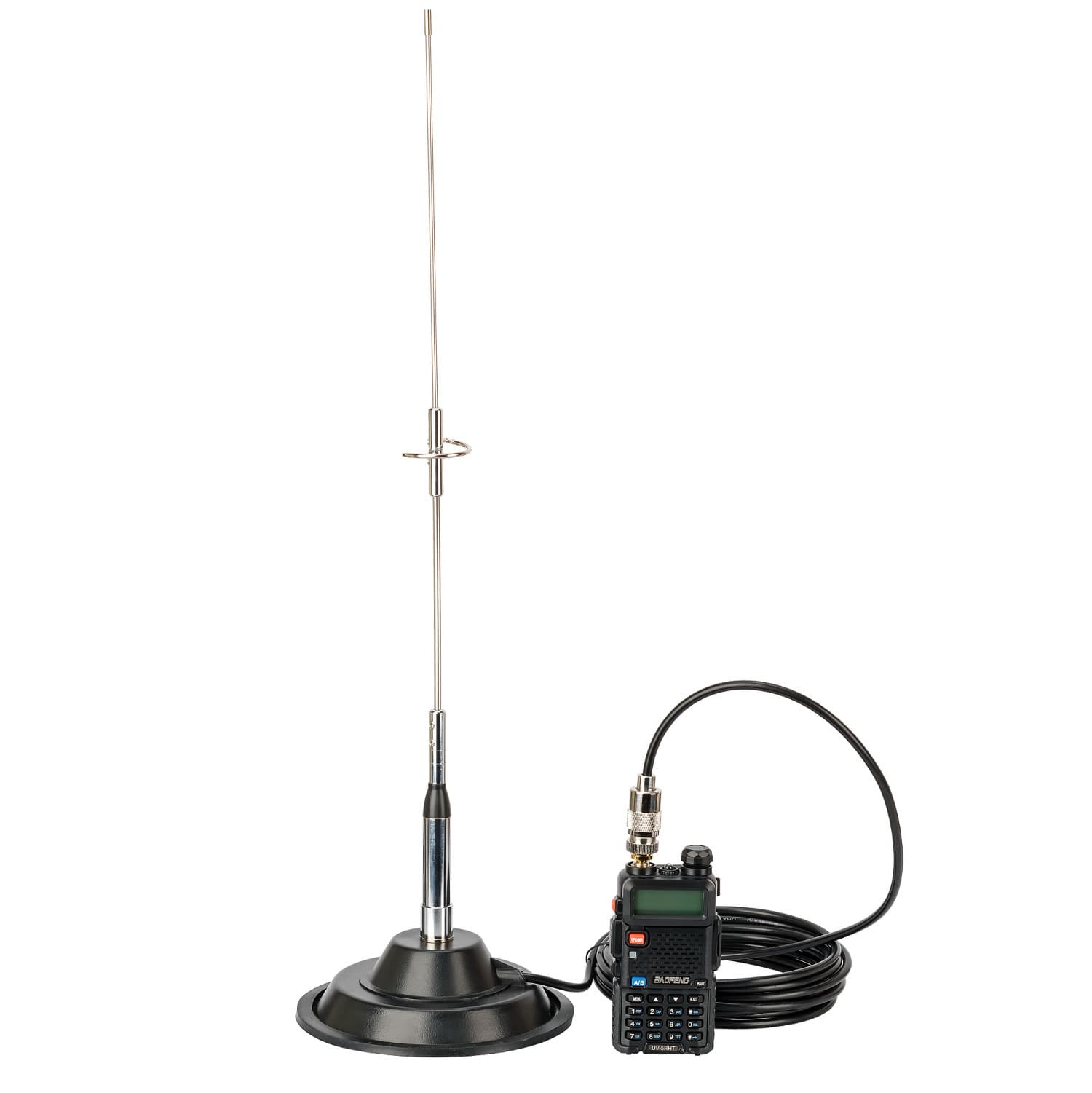 RADIORA NR-770-S MAG z adapterem do Baofeng UV-5R, UV-82 itp. - antena na magnesie VHF/UHF długość 50cm typ PL, kabel 4m