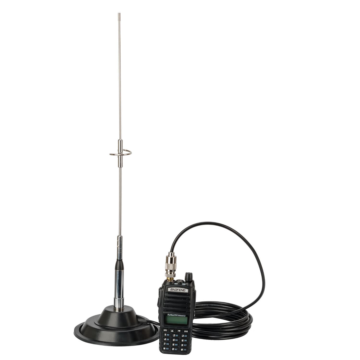 RADIORA NR-770-S MAG z adapterem do Baofeng UV-5R, UV-82 itp. - antena na magnesie VHF/UHF długość 50cm typ PL, kabel 4m