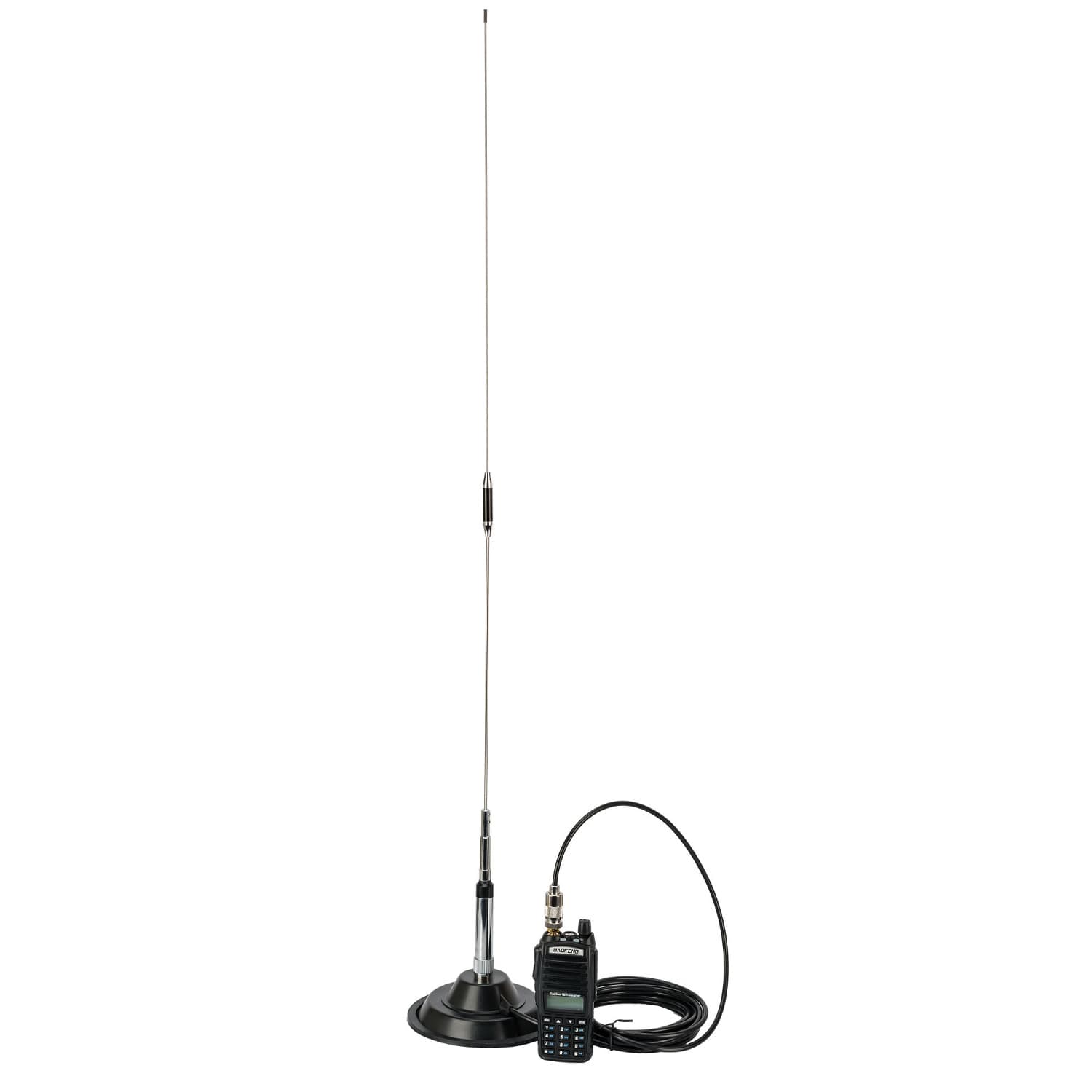 RADIORA NR-770-R MAG z adapterem do Baofeng UV-5R, UV-82 itp. - antena na magnesie VHF/UHF długość 95cm typ PL, kabel 4m