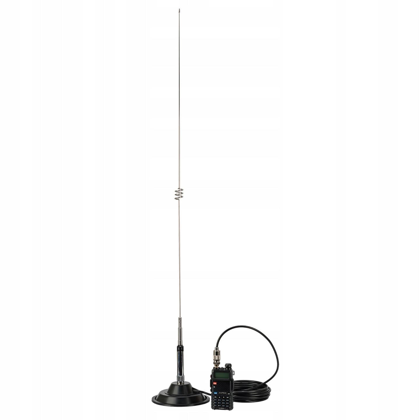 RADIORA NR-770-H MAG z adapterem do Baofeng UV-5R, UV-82 itp. - antena na magnesie VHF/UHF długość 99cm typ PL, kabel 4m
