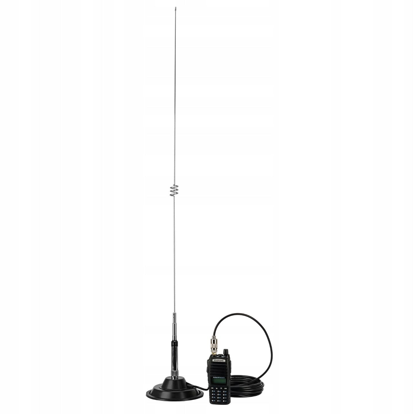 RADIORA NR-770-H MAG z adapterem do Baofeng UV-5R, UV-82 itp. - antena na magnesie VHF/UHF długość 99cm typ PL, kabel 4m